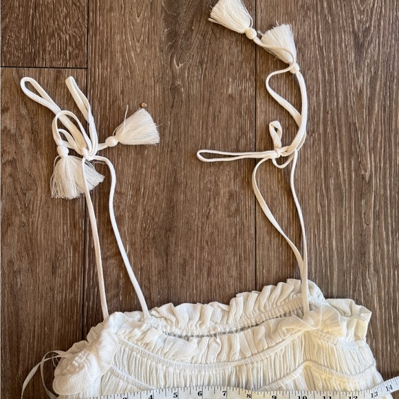 White Tiered Midi Dress with Smocked Bodice - Picture 4 of 4